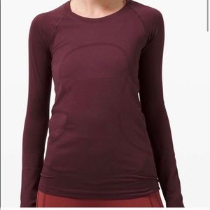 Maroon Swiftly tech long sleeve